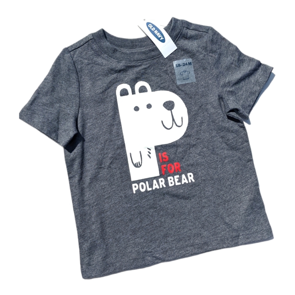 Old Navy 18-24m "P is for Polar Bear" Graphic Tshirt